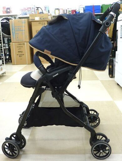 Combi/コンビ スゴカルα オート4キャス compact エッグショックHU A型ベビーカー 札幌市清田区 キルテッドネイビー