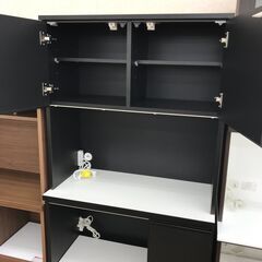 ☆ジモティ割あり☆ 土井インテリア 食器棚 茶 H184×W89×D45 クリーニング