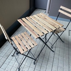 【お届け可】 IKEA 折り畳みテーブル&チェア2脚