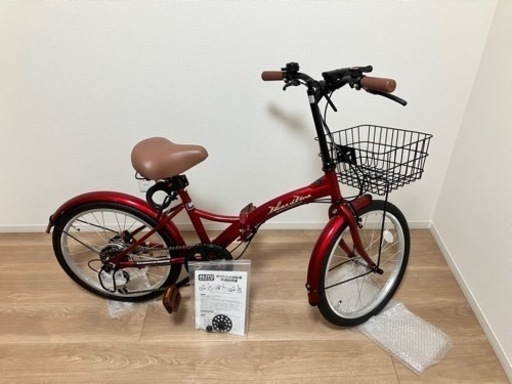 【未使用】折りたたみ自転車 変速機機・純正ワイヤーロック･LEDライト付