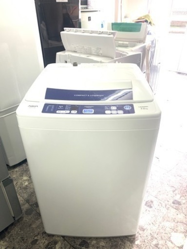 北九州市内配送無料　保証付き　AQUA AQW-H70-W ホワイト [簡易乾燥機能付洗濯機(7.0kg)]