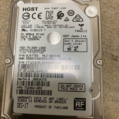 ノートパソコンハードディスク　1TB