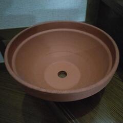 近日削除いたします素焼き鉢　①　幅約31×高さ約14（cm）　植木鉢