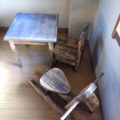 木製☆子供用机、椅子、木馬
