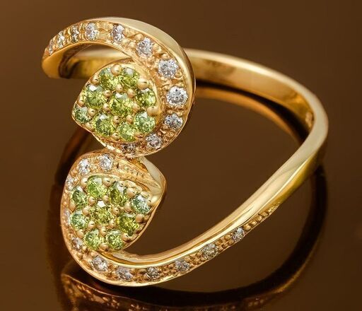 【格安saleスタート】 K18 グリーンダイヤモンド・ダイヤモンド 品番r21-497 リング 指輪