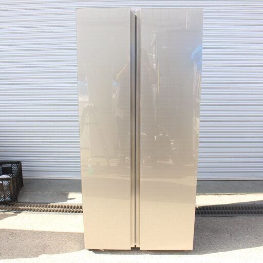 T101)【訳アリ】アクア 2ドア 449L 2020年製 AQR-SBS45J ヘアラインシルバー 両開き 観音開き 幅83cm ノンフロン冷凍冷蔵庫 AQUA 冷凍 冷蔵