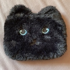 黒猫のコインケース（ティッシュポケット付）