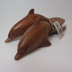 インドネシアお土産　置物　木製イルカ　スプーン＆フォーク