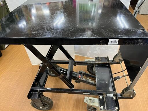 引取限定】和コーポレーション 油圧式 テーブル運搬車 180kg 大車輪