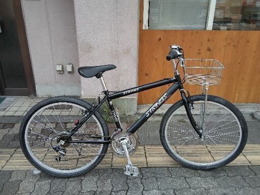 美品☆STRINGS[ストリング]26吋 MTB (バスケット付き)18speed/ブラック