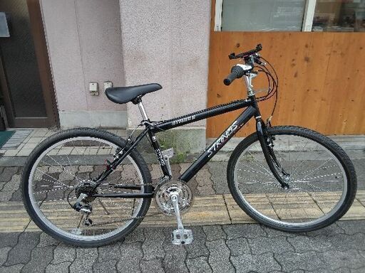 美品☆STRINGS[ストリング]26吋 MTB(スマホホルダー付き)18Speed/ブラック