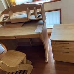 【ネット決済】無垢材無塗装　堀田木工さんの学習机一式