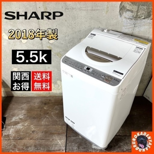 【ご成約済み】SHARP 乾燥付き洗濯機 5.5kg✨ 2018年製⭕️ 設置無料