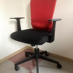 オフィスチェア 事務椅子 黒×赤 