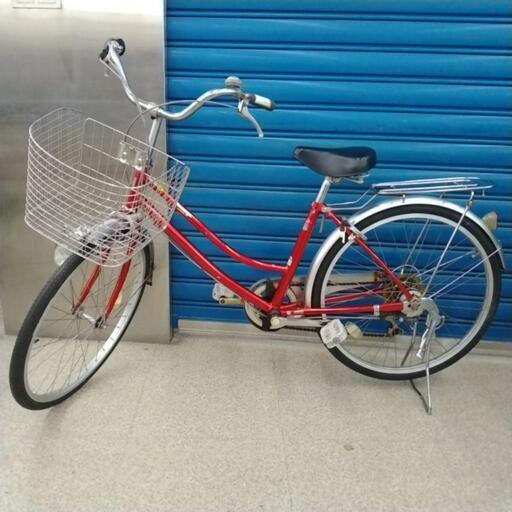 自転車 ママチャリ 24インチ 赤 JT889
