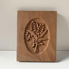 木彫り レリーフ B 木製 花柄 手彫り アウトレット