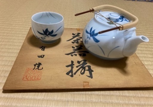 未使用品★ 有田焼★茶器セット★急須と湯呑み5客★白磁★