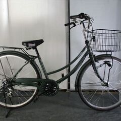 C829☆限定特価☆ 中古自転車 【26インチ グリーン ママチャリ 6段 LED