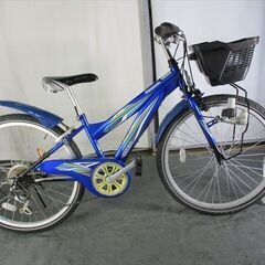 C838★11000円★整備済み 中古子供自転車 【Panasonic　ライダーjr　ブルー　24インチ　 】 C838☆11000円☆整備済み 中古子供自転車 【Panasonic ライダーjr