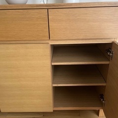 無印良品 脚付オーク材キャビネット 120cm