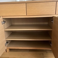 無印良品　キャビネット大　オーク材 無印良品 脚付オーク材キャビネット 120cm