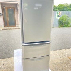 2014年製　三菱3ドア冷蔵庫　シルバー　335L