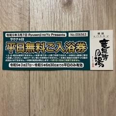 横濱スパヒルズ竜泉寺の湯♡無料券