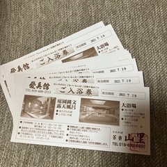 【ネット決済・配送可】愛真館　入浴券9枚　期限7/28