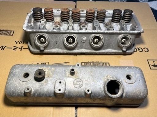 4K シリンダーヘッド ＋ カバー KP61 加工用に 旧車