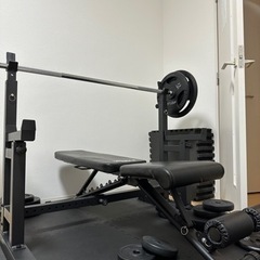 ベンチプレスセット　80kg ＋ディップスタンド