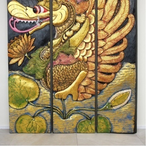 超特大龍のレリーフ ドラゴン 浮き彫 壁掛け 絵 アジアン雑貨 バリ