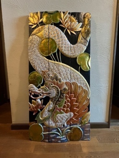 超特大龍のレリーフ ドラゴン 浮き彫 壁掛け 絵 アジアン雑貨 バリ