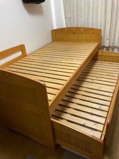 【お取り引き決まりました】親子 ベッドフレーム  スライド式  2段ベッド 子供用ベッド