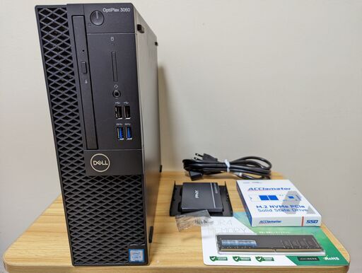 【新品M.2 SSD 512GB+メモリ8GB付き】DELL Optiplex 3060 SFF(Win10x64) Core i5-3.0GHz(8500)/メモリ8+8GB/HDD 500GB/DVDマルチ