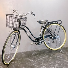 【5】一般車 ママチャリ Purple Town ブラック 27インチ 変速付き ★整備済み