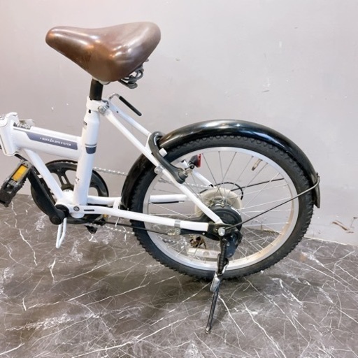 112】折りたたみ自転車 折車 THFIFT ホワイト 20インチ 変速付き