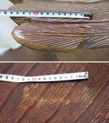 骨4/10】≪zyt1005ジ≫ 彫刻 鷲 木彫り 大型 幅約150cm 高さ約110cm