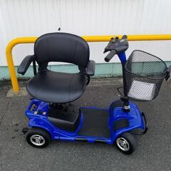 美品】電動シニアカー/電動カート ブルー 折り畳み可能 カゴ付き