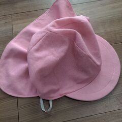 タレ付きカラー帽子（ピンク）