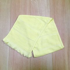 ◆150円◆洗えるスカーフ◆UV加工◆黄色◆