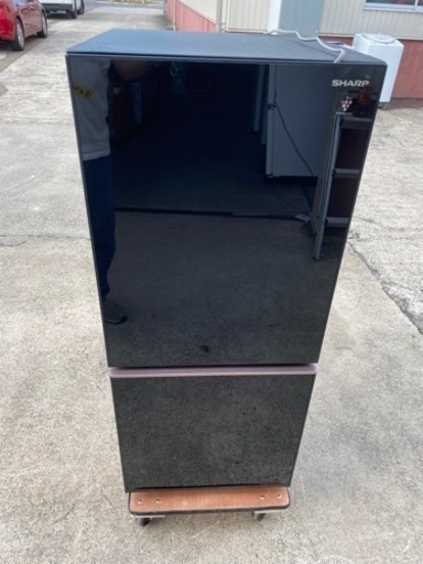 古典 シャープ　ガラス　冷蔵庫　SJ-GD14E-B　137L  2019年製●AA06G001 冷蔵庫