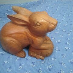 手彫り動物ウサギ