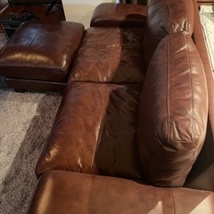 【引き取り決まりました】本革ソファー　オットマン　使用2年以内　定価20万