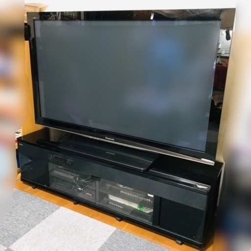 65型テレビとシアターラックのセット　パナソニックVIERA プラズマテレビ