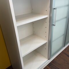 スライド収納　キッチンカウンター　ホワイト　白　鏡面　サイズ（約）幅１２０×奥３３×高８７　　■近隣配送無料 買取GO‼　栄和店