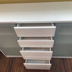 スライド収納　キッチンカウンター　ホワイト　白　鏡面　サイズ（約）幅１２０×奥３３×高８７　　■近隣配送無料 買取GO‼　栄和店