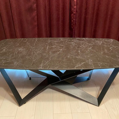 【元値６万円】セラミックトップのかっこいいモダンなローテーブル【浜田家具】