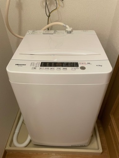 【新品未使用 ⠀】2022年製 ハイセンス 全自動 洗濯機 4.5kg ホワイト HW-K45E