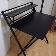 折りたたみデスク　黒（木製）　折りたたみテーブル　折りたたみ机