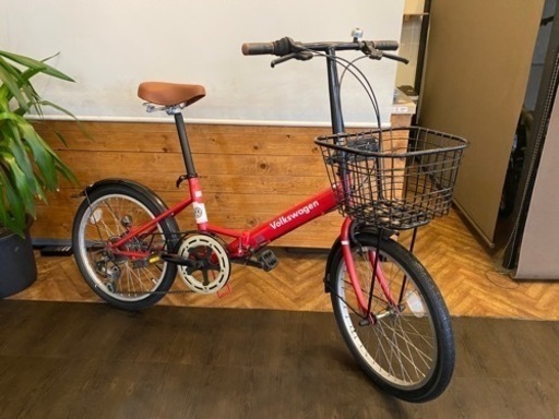 【前後タイヤ・チューブ新品！volkswagen】20インチ折りたたみ自転車